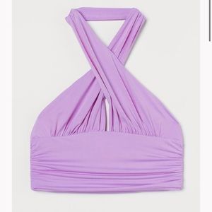 Brand new with tags H&M lilac/purple halter crop top and midi skirt set